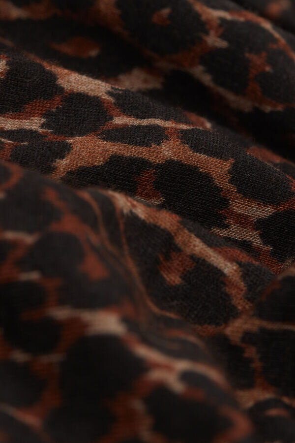 Leopard Print Long Sleeve Top in Ultralight Modal with Cashmere Leopard Print Long Sleeve Top in Ultralight Modal with Cashmere