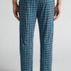 Light Blue Check Print Full Length Cotton Pants