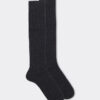 Long Ribbed Socks in Cashmere and Wool
