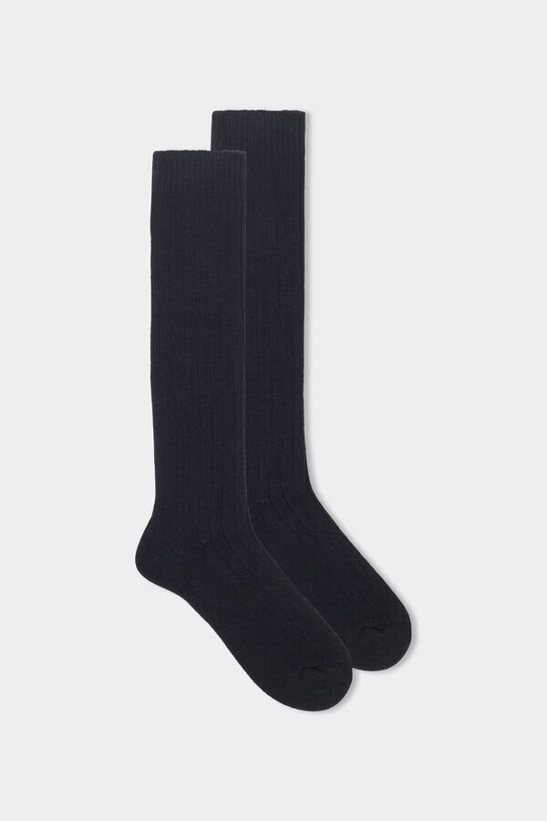 Long Ribbed Socks in Cashmere and Wool Long Ribbed Socks in Cashmere and Wool