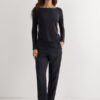 Long Sleeve Bateau Neck Top in Micromodal Long Sleeve Bateau Neck Top in Micromodal