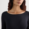 Long Sleeve Bateau Neck Top in Micromodal Long Sleeve Bateau Neck Top in Micromodal