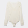 Long Sleeve Bodysuit in Ultralight Modal with Cashmere and Lace