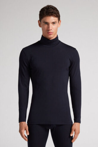 Long-Sleeve High-Neck Merino-Wool Top