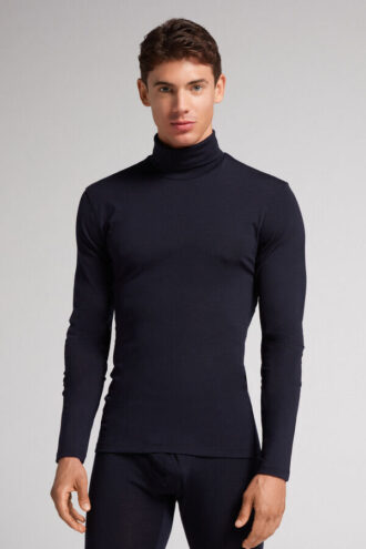 Long-Sleeve High-Neck Merino-Wool Top