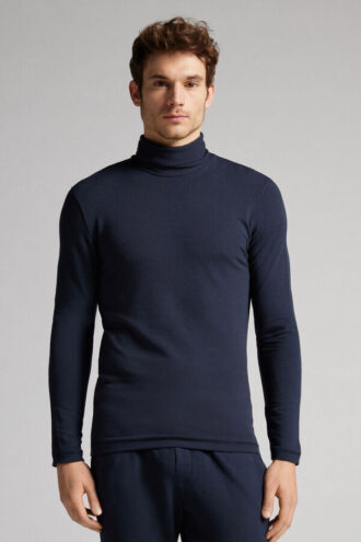 Long-Sleeve High-Neck Modal-Cashmere Top