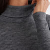 Long-Sleeve High-Neck Tubular Top in Wool and Silk