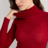Long-Sleeve High-Neck Tubular Top in Wool and Silk