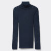 Long-Sleeve High-Neck Tubular Top in Wool and Silk