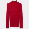 Long-Sleeve High-Neck Tubular Top in Wool and Silk