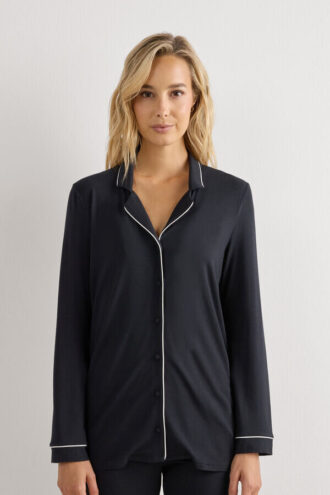 Long-Sleeve Micromodal Pajama Top
