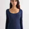 Long Sleeve Scoop Neck Top in Micro-Modal