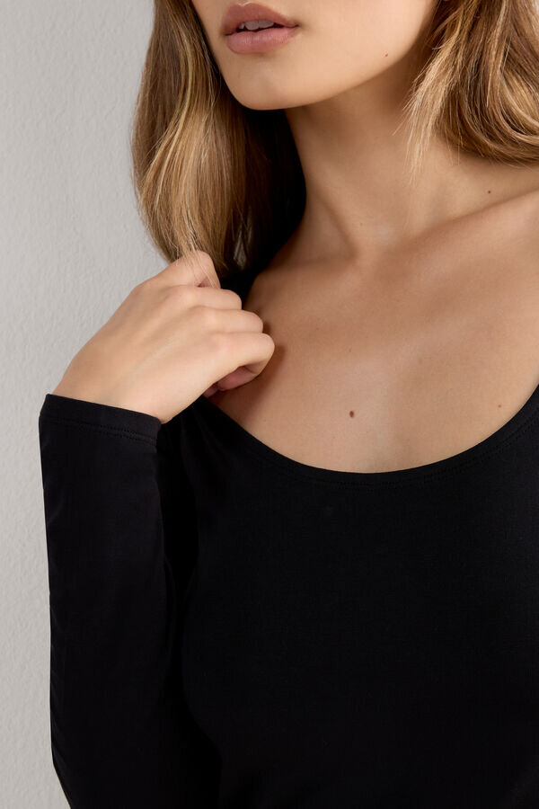 Long Sleeve Scoop Neck Top in Micro-Modal Long Sleeve Scoop Neck Top in Micro-Modal