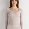 Long Sleeve Scoop Neck Top in Ultralight Modal with Cashmere Long Sleeve Scoop Neck Top in Ultralight Modal with Cashmere