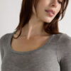 Long Sleeve Scoop Neck Top in Ultralight Modal with Cashmere Long Sleeve Scoop Neck Top in Ultralight Modal with Cashmere