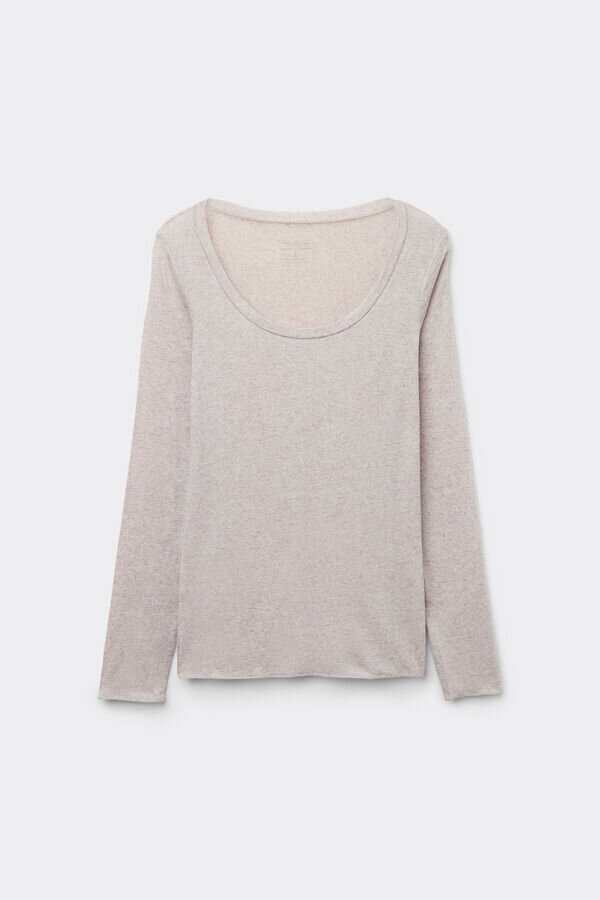 Long Sleeve Scoop Neck Top in Ultralight Modal with Cashmere Long Sleeve Scoop Neck Top in Ultralight Modal with Cashmere