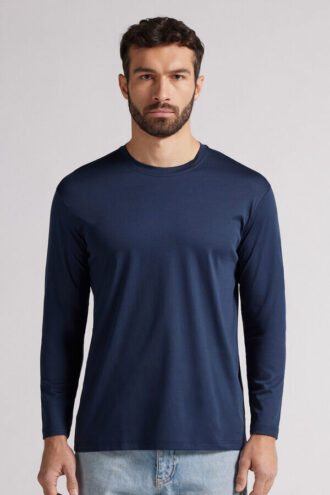Long-Sleeved Top in Premium Mercerized Cotton