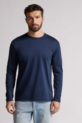 Long-Sleeved Top in Premium Mercerized Cotton