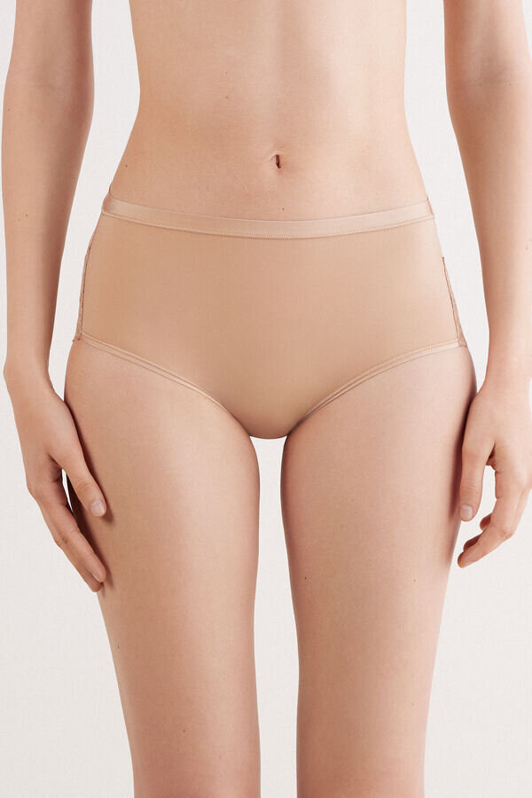 Microfiber and Lace High Rise Panties Microfiber and Lace High Rise Panties