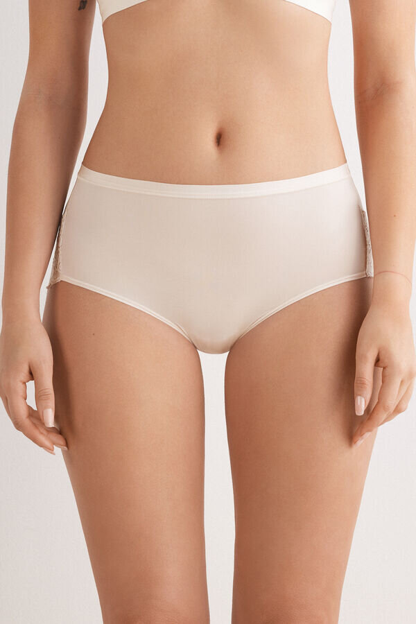 Microfiber and Lace High Rise Panties Microfiber and Lace High Rise Panties