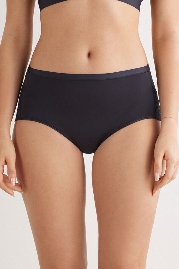 Microfiber and Lace High Rise Panties Microfiber and Lace High Rise Panties