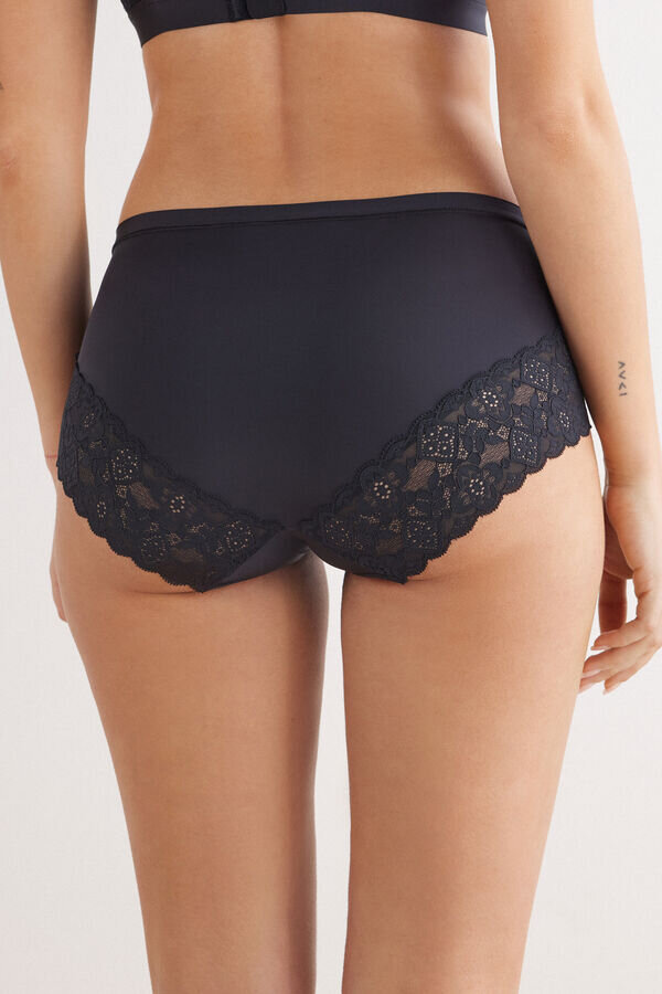 Microfiber and Lace High Rise Panties Microfiber and Lace High Rise Panties