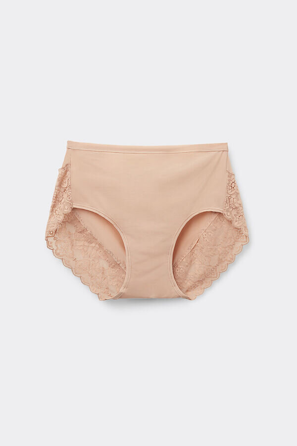 Microfiber and Lace High Rise Panties Microfiber and Lace High Rise Panties