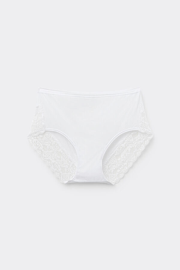 Microfiber and Lace High Rise Panties Microfiber and Lace High Rise Panties