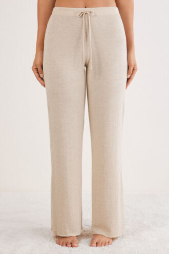 Modal and Cashmere Long Palazzo Pants