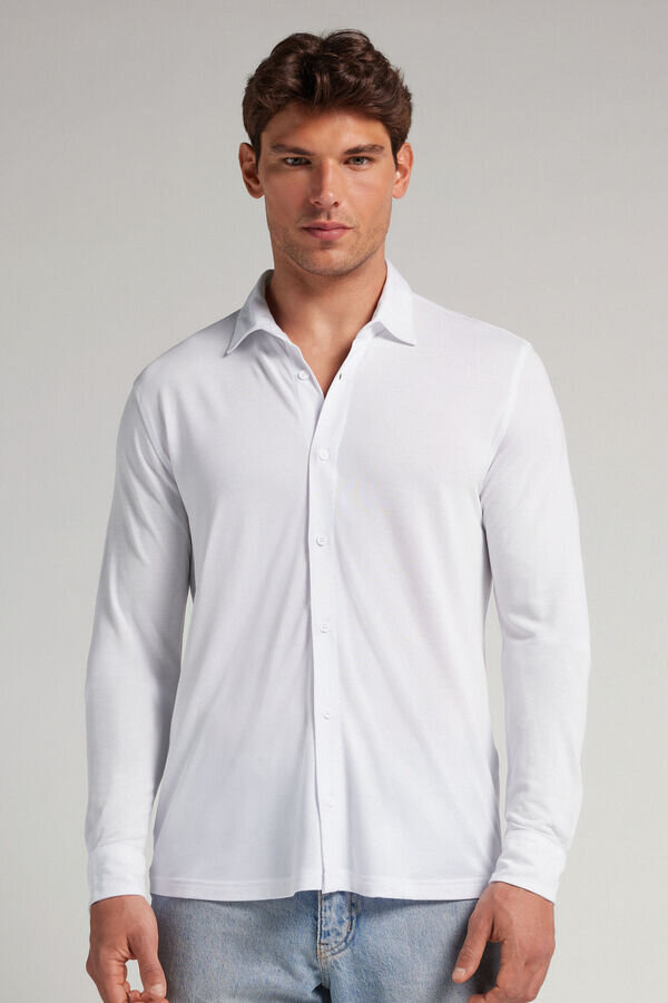 Modal and Silk Pique Shirt Modal and Silk Pique Shirt