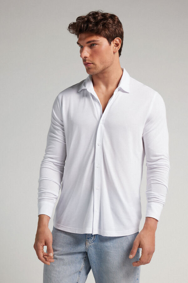 Modal and Silk Pique Shirt Modal and Silk Pique Shirt