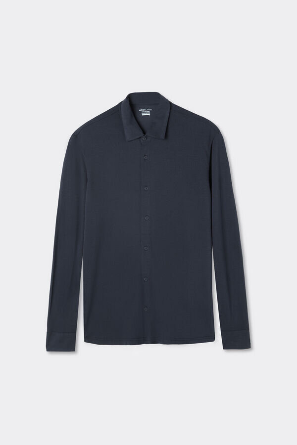 Modal and Silk Pique Shirt Modal and Silk Pique Shirt