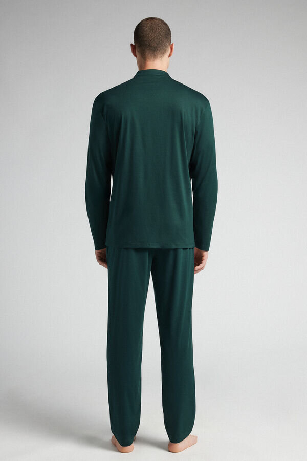 Open Front Full Length Pajamas in Cotton Open Front Full Length Pajamas in Cotton