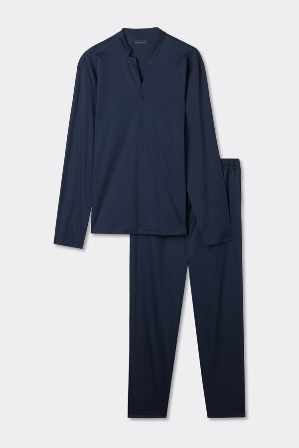 Open Front Full Length Pajamas in Cotton Open Front Full Length Pajamas in Cotton