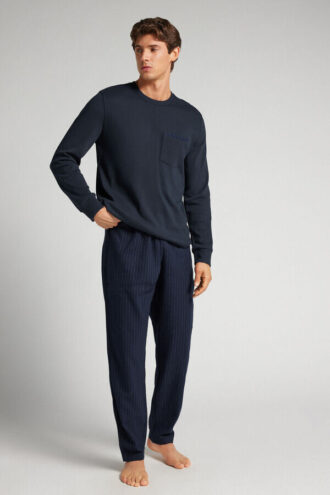Pinstripe Cotton Full Length Pajamas
