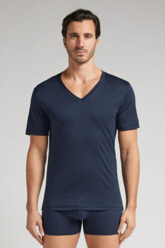Premium Mercerized Cotton V-Neck T-Shirt