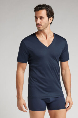 Premium Mercerized Cotton V-Neck T-Shirt