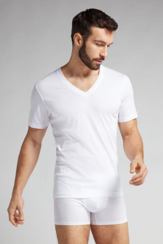 Premium Mercerized Cotton V-Neck T-Shirt