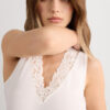 Pretty Flower Modal and Lace Tank Top