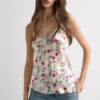 Pretty Flowers Print Silk Top