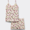 Pretty Flowers Print Superior Cotton Short Pajamas with Camisole