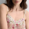 Pretty Flowers Print Tulle and Lace Babydoll