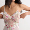 Pretty Flowers Print Tulle and Lace Bodysuit
