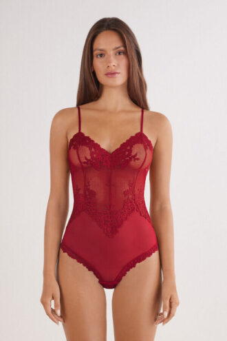 Pretty Flowers Tulle and Lace Bodysuit