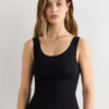 Raw Edge Round Neck Cotton Tank Top