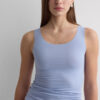 Raw Edge Round Neck Cotton Tank Top