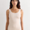 Raw Edge Round Neck Cotton Tank Top