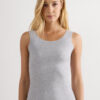 Raw Edge Round Neck Cotton Tank Top