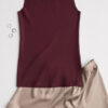 Raw Edge Round Neck Cotton Tank Top