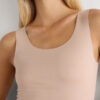 Raw Edge Round Neck Cotton Tank Top
